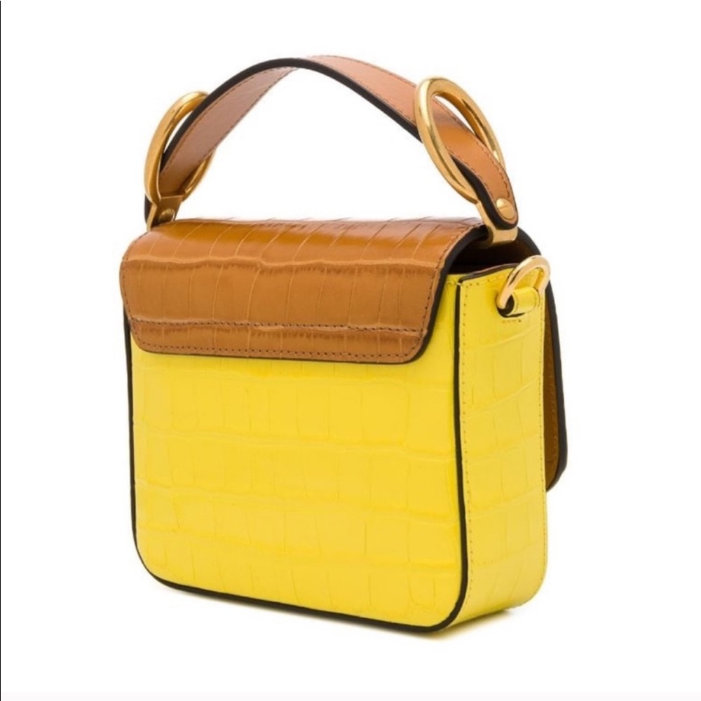 Chloé Mini C Yellow Croc Embossed Crossbody Bag - Picture 6 of 16
